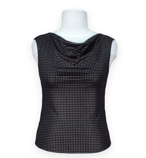 Top Yvette mit Silberpunkten �rmellos S