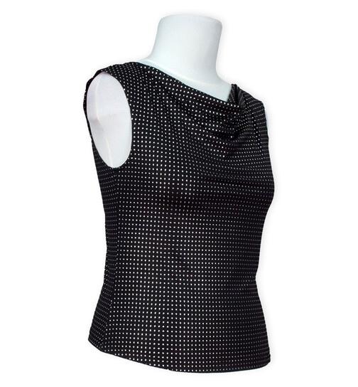 Top Yvette mit Silberpunkten �rmellos S