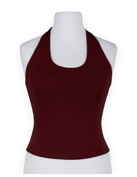 Neckholder-Top M-weinrot