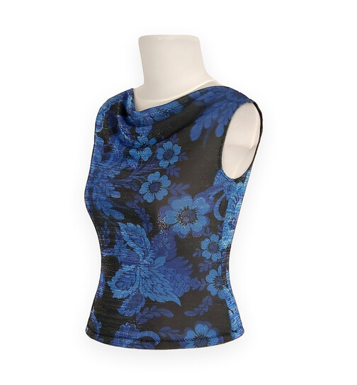 Top Yvette schwarz-blau Lurex M