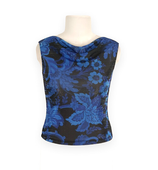 Top Yvette schwarz-blau Lurex S