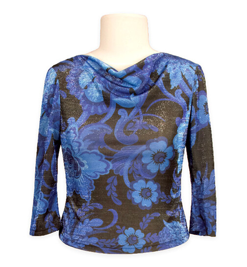 Shirt Yvette schwarz-blau Lurex
