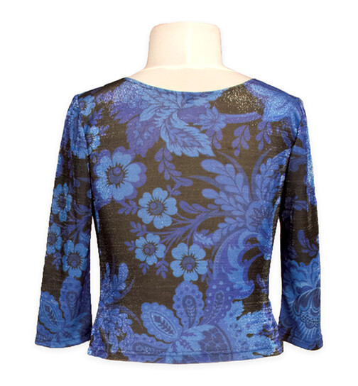 Shirt Yvette schwarz-blau Lurex