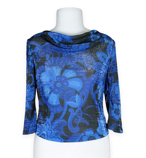 Shirt Yvette schwarz-blau Lurex L