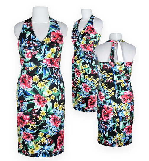 Neckholder-Kleid bunte Blumen