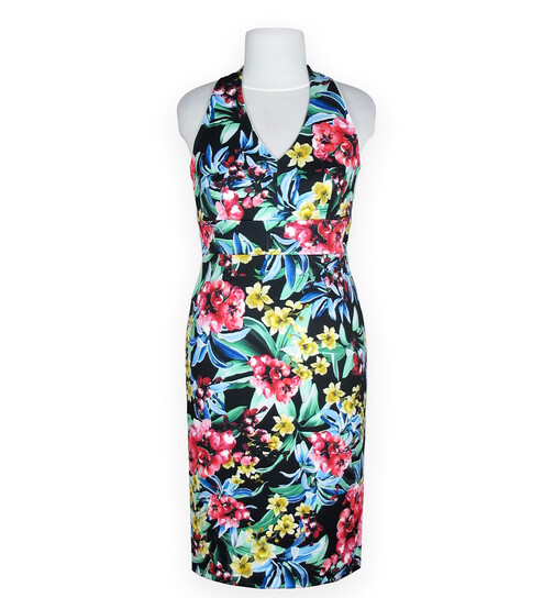 Neckholder-Kleid bunte Blumen