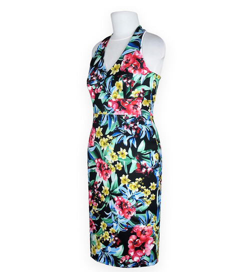 Neckholder-Kleid bunte Blumen