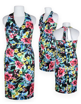 Neckholder-Kleid bunte Blumen