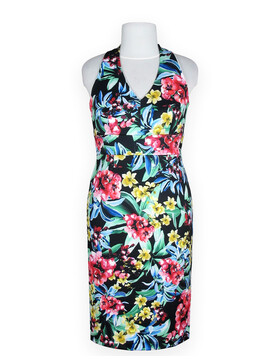 Neckholder-Kleid bunte Blumen