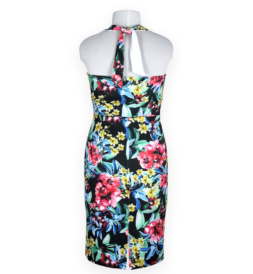 Neckholder-Kleid bunte Blumen M