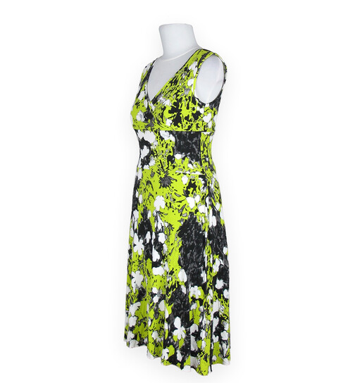 Kleid mit V-Ausschnitt neongrün Gr.M