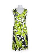 Kleid mit V-Ausschnitt neongrün Gr.M