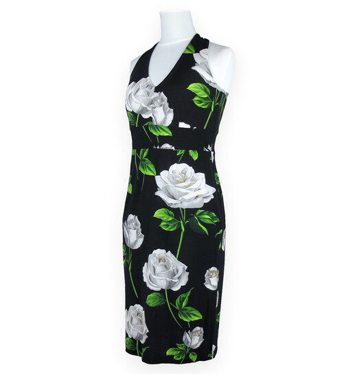 Neckholderkleid weiße Rose Gr.S