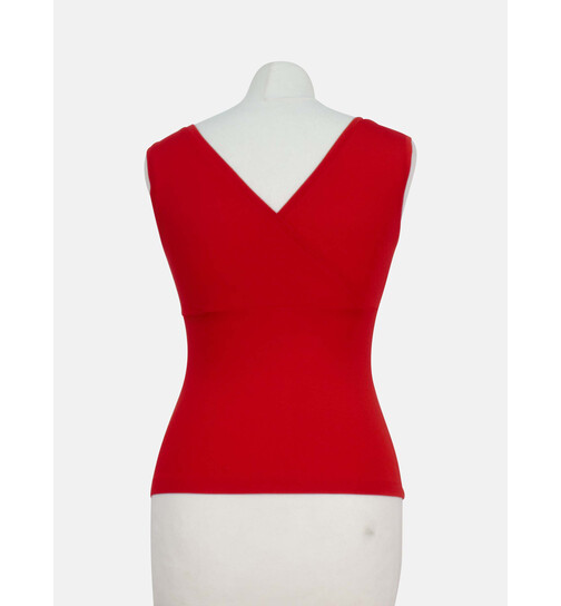 Top mit V-Ausschnitt Buenos Aires uni rot-S