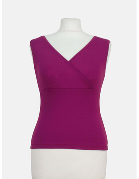 Top mit V-Ausschnitt Buenos Aires uni himbeere-L