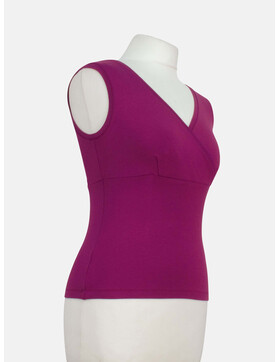 Top mit V-Ausschnitt Buenos Aires uni himbeere-L