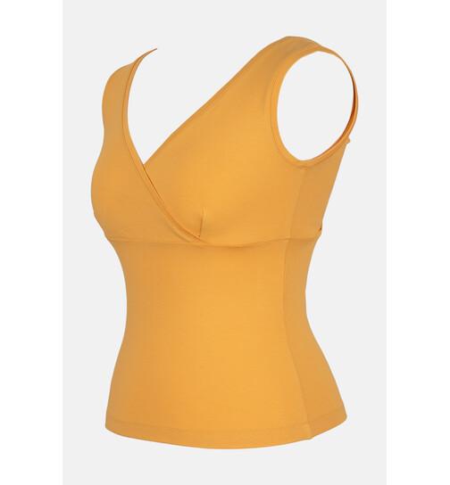 Top mit V-Ausschnitt Buenos Aires uni maisgelb-L