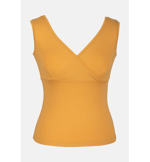 Top mit V-Ausschnitt Buenos Aires uni maisgelb-L