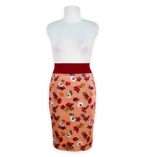 schmaler Tangorock apricot XS Raffung/Godet