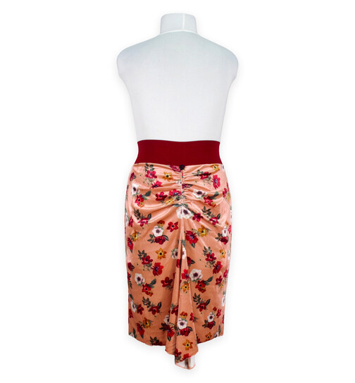 schmaler Tangorock apricot XS Raffung/Godet