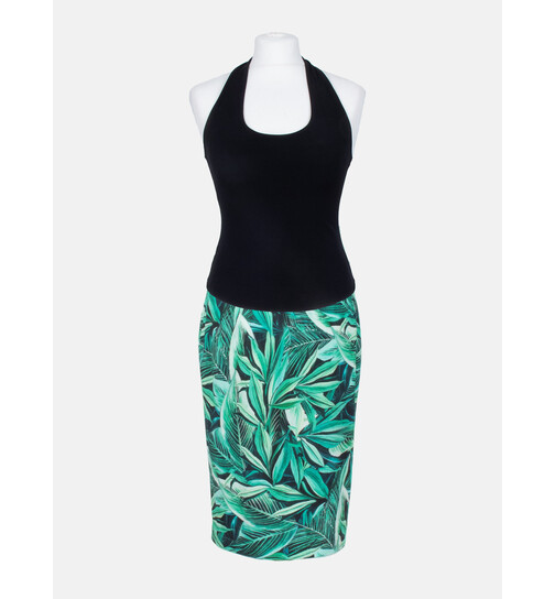 schmaler Tangorock grüne Blätter