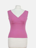 Top mit V-Ausschnitt "Buenos Aires" uni rosa-S