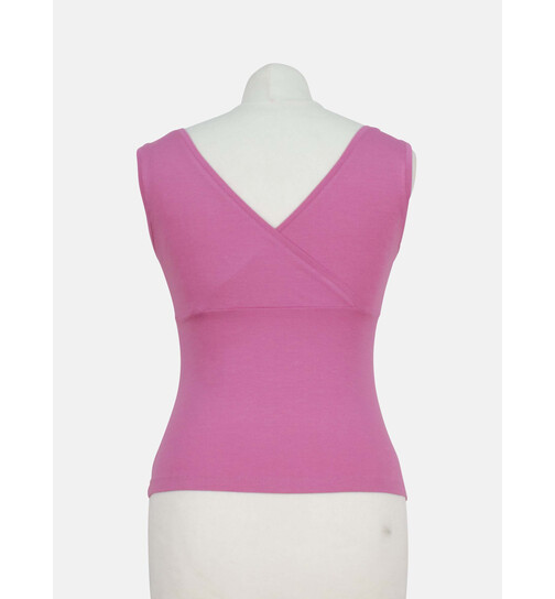 Top mit V-Ausschnitt Buenos Aires uni rosa-M