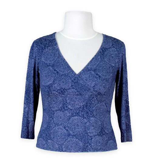 Shirt mit V-Ausschnitt und 3/4-Ärmel