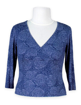 Shirt mit V-Ausschnitt und 3/4-�rmel