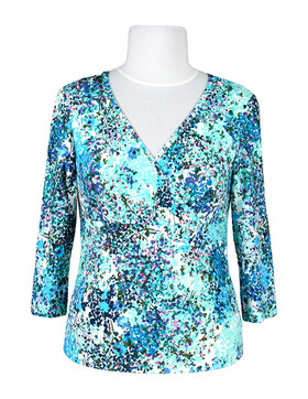 Shirt mit V-Ausschnitt und 3/4-�rmel