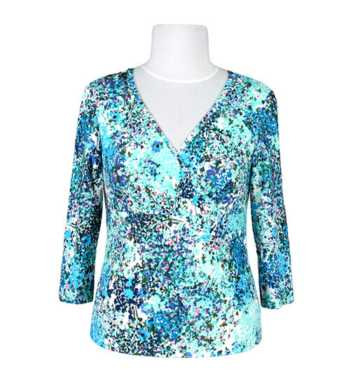 Shirt mit V-Ausschnitt und 3/4-�rmel M